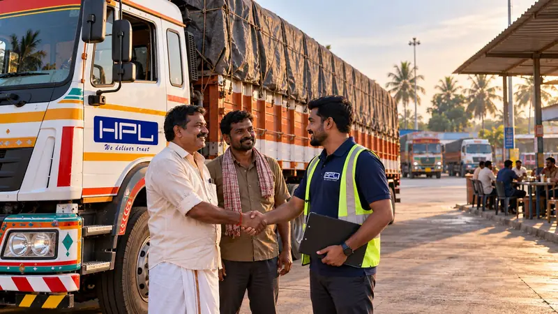 Partner truck being checked before loading