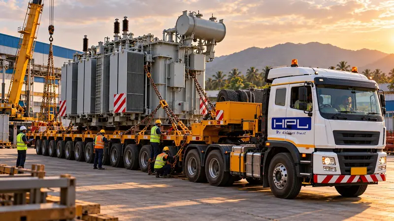 Heavy cargo truck near mountains